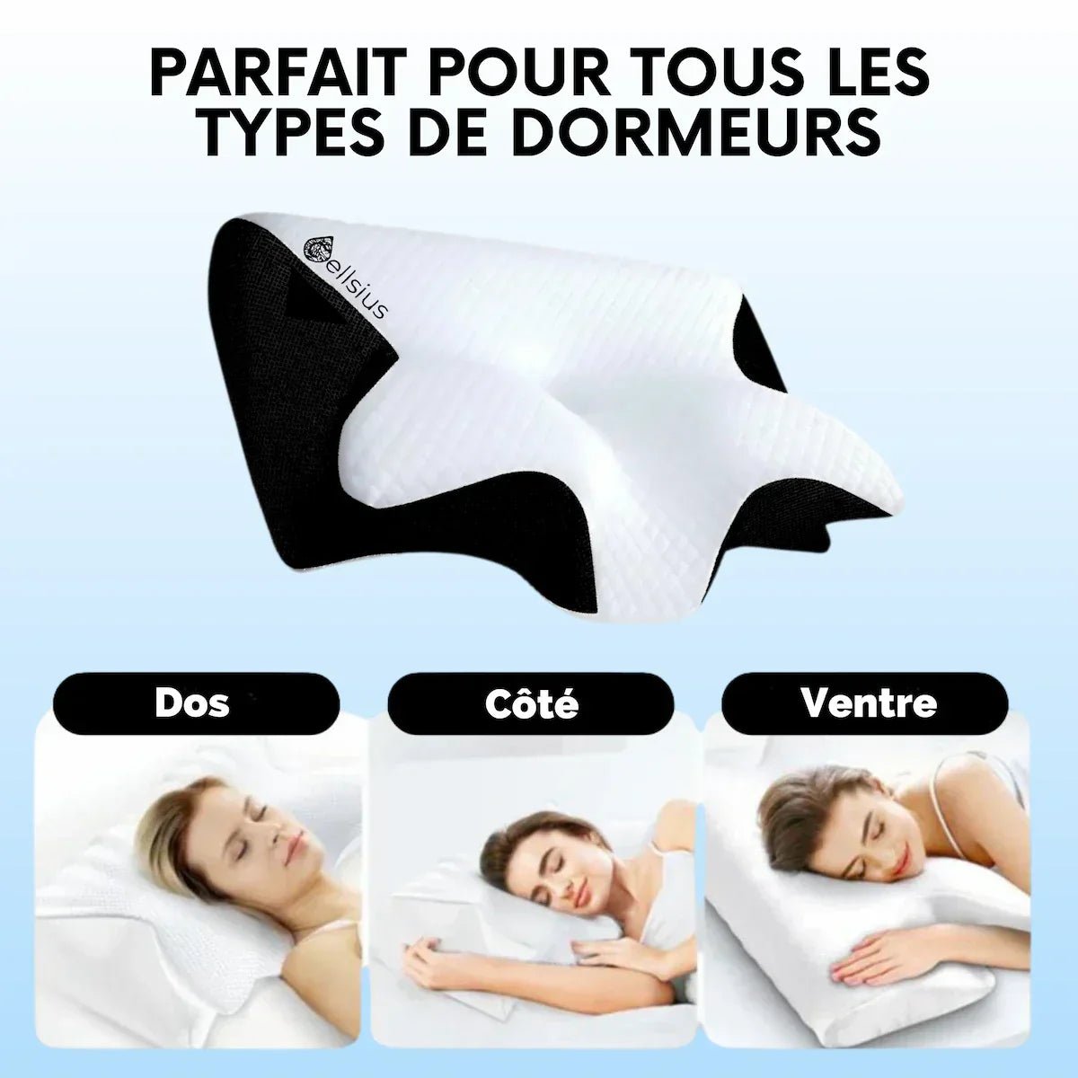 Coussin d’Alignement Cervical Cellsius - Le secret du dormeur latéral et dorsal - FR - CELLSIUS.