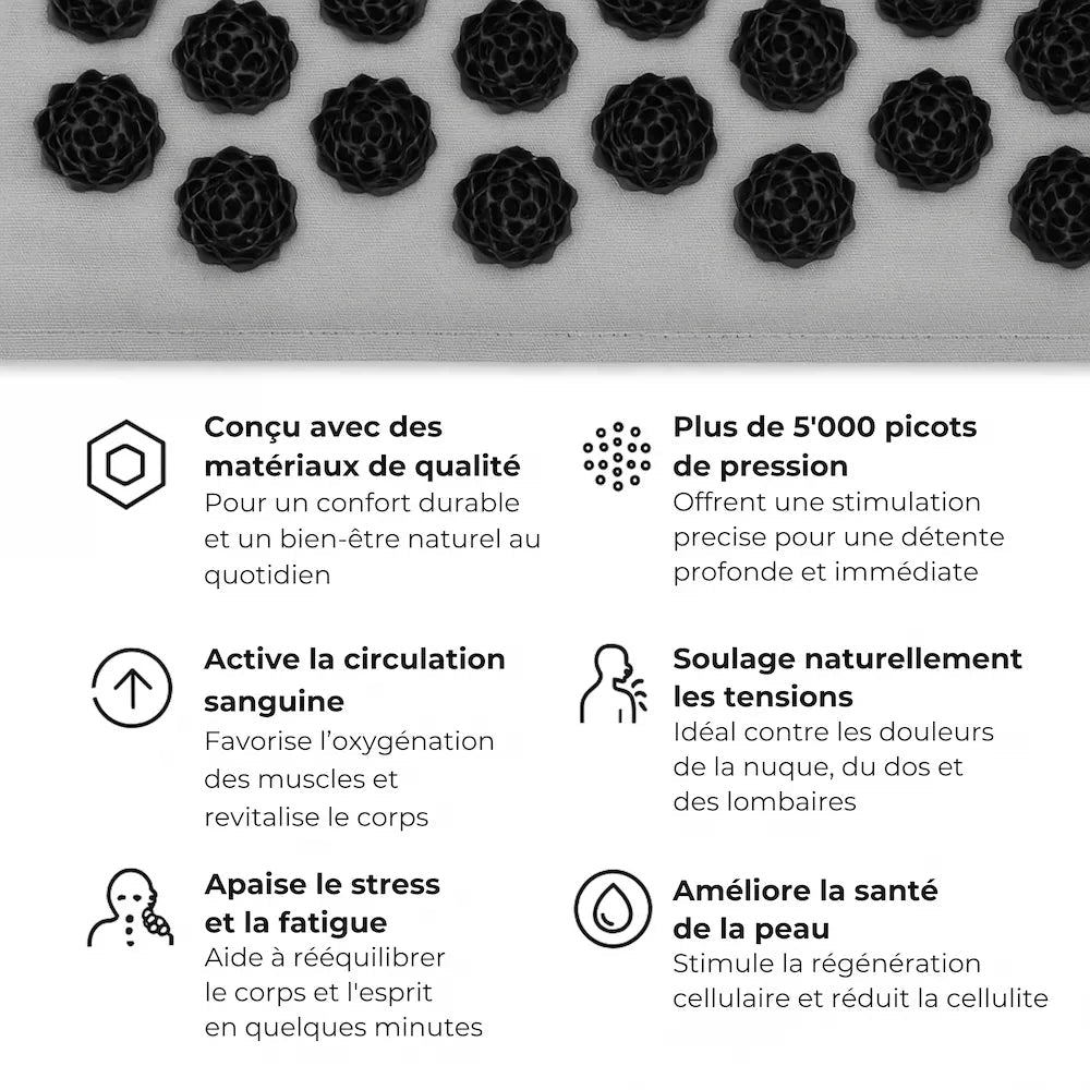 Tapis d'acupression Cellsius - Votre allié contre le stress et la douleur - FR - CELLSIUS.